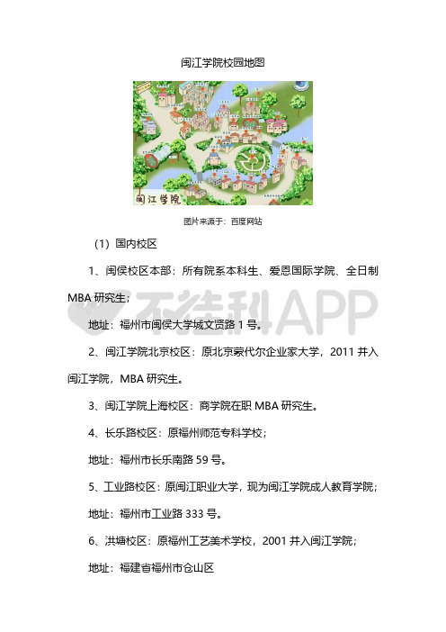 闽江学院校园地图