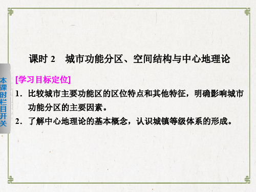 【精编】高中地理 2.1.2 城市功能分区、空间结构与中心地理论课件 湘教版必修2-精心整理