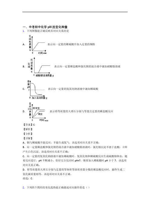 中考化学知识点过关培优 易错 难题训练∶pH的变化图像附答案