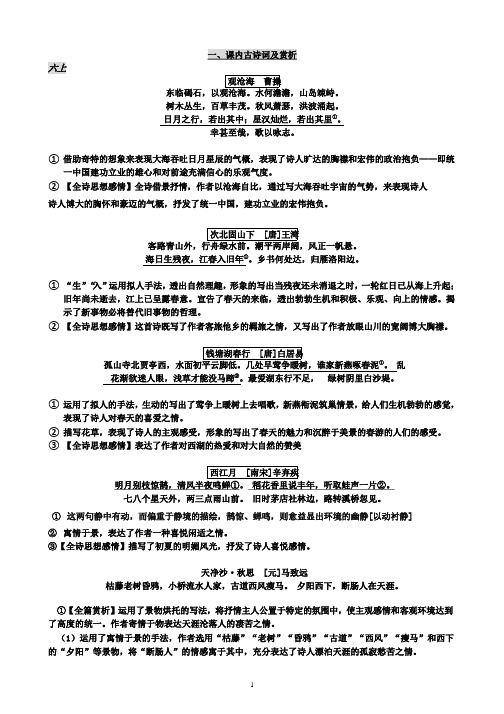 鲁教版全册课内古诗词赏析(2020年整理).pptx