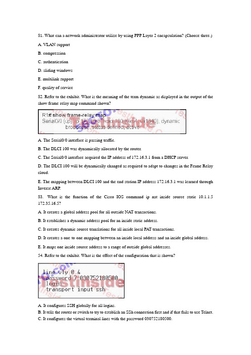 CCNA640-802V13+题库51-100题