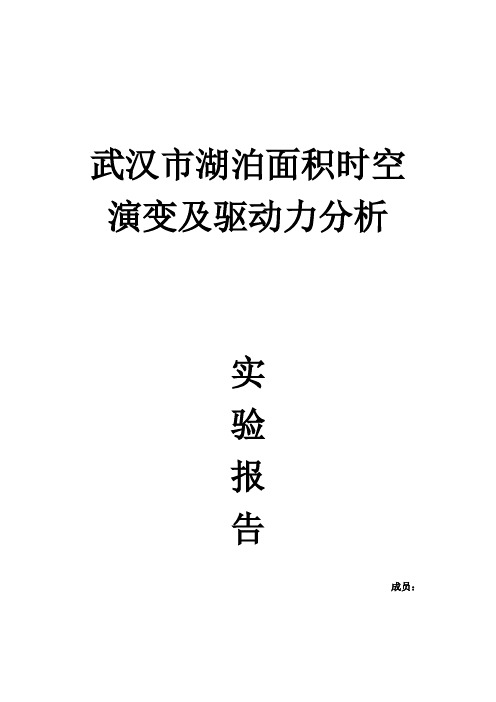 武汉市湖泊面积时空演变及驱动力分析