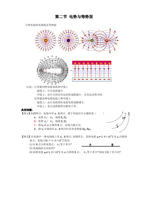 高二物理同步测试22《电势与等势面》(鲁科版选修3-1)2(有知识点)