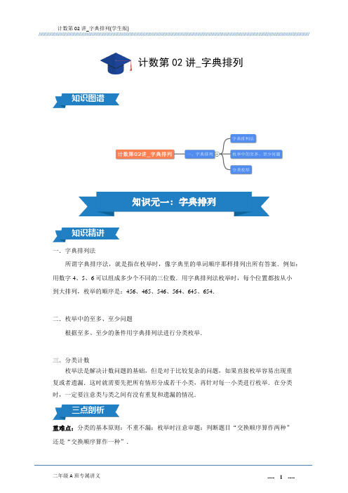 计数第02讲_字典排列(学生版)A4