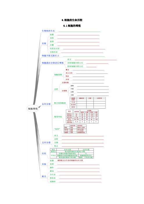 思维导图在高中生物中的应用：6. 细胞的生命历程 Word版含解析