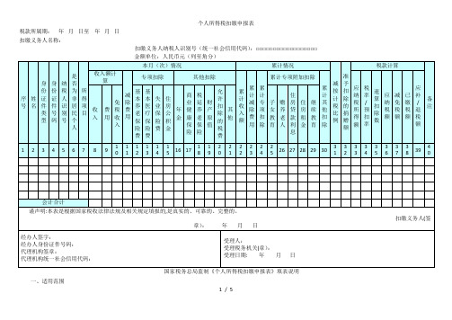 个人所得税扣缴申报表