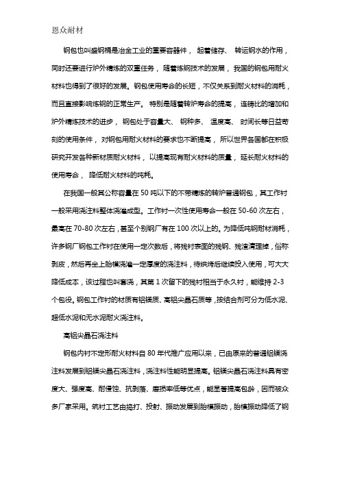 钢包用耐火材料的种类都有哪些