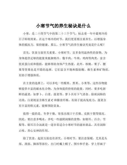 小寒节气的养生秘诀是什么