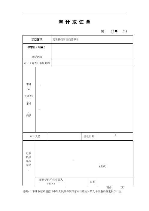 审计取证单(模板)