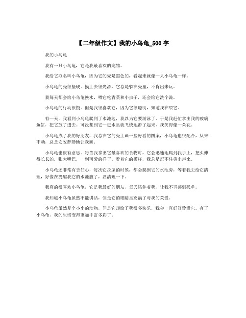 【二年级作文】我的小乌龟_500字