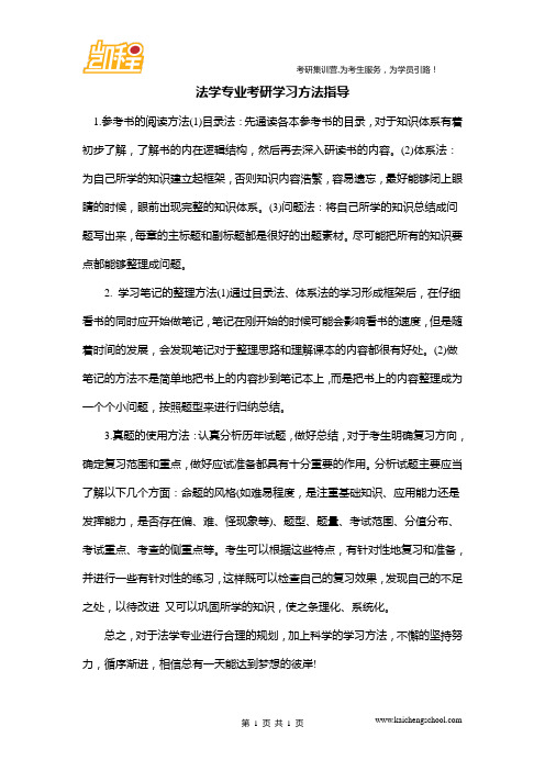 法学专业考研学习方法指导