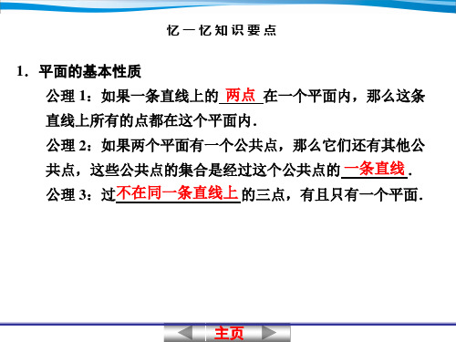 平面的性质、空间两条直线的位置关系