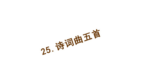 八年级语文下册 第五单元 25《诗词曲五首》习题课件 (新版)新人教版