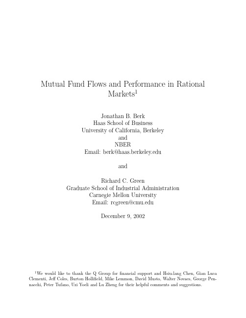 Mutual Fund Flows and Performance in Rational Markets