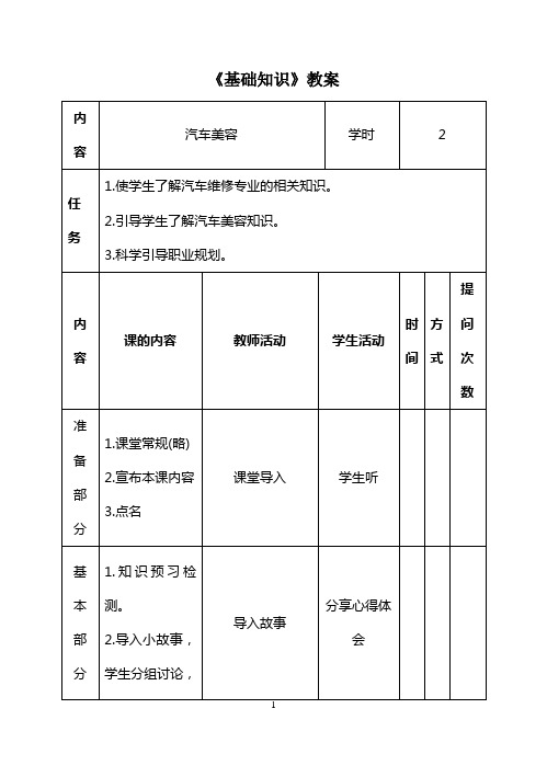 《汽车基础知识教案》(汽车美容)7