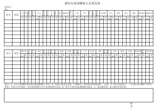 客房查房表