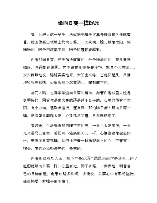 像向日葵一样绽放作文600字