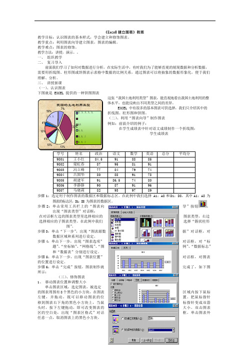 《Excel建立图表》教案(可编辑修改word版)