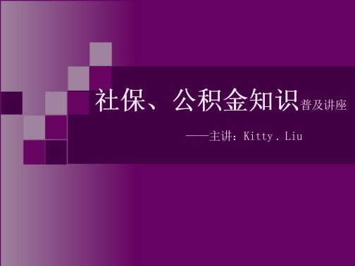 社保、公积金知识-全文可读