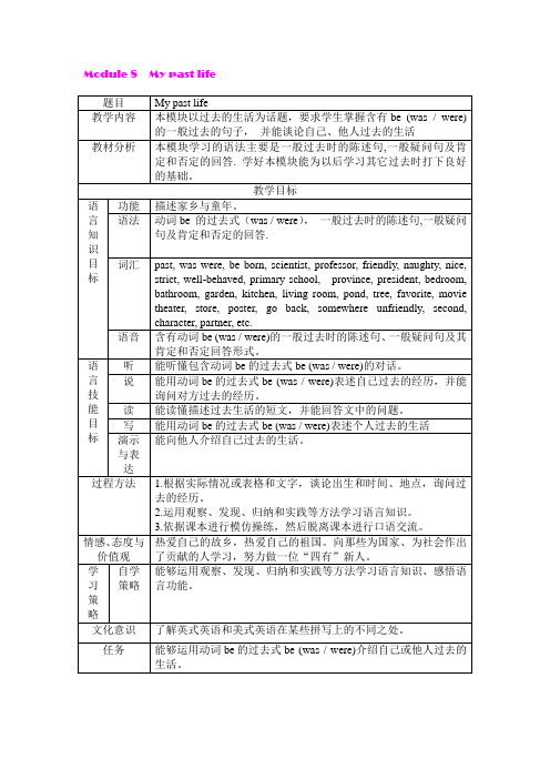 外研版  七年级英语上册NSE_module8教案