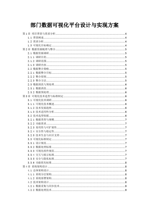 部门数据可视化平台设计与实现方案