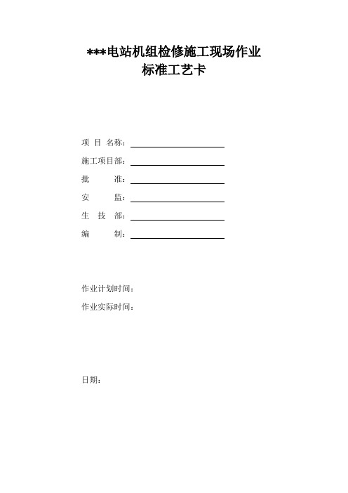 电站机组检修施工现场作业工艺标准模板