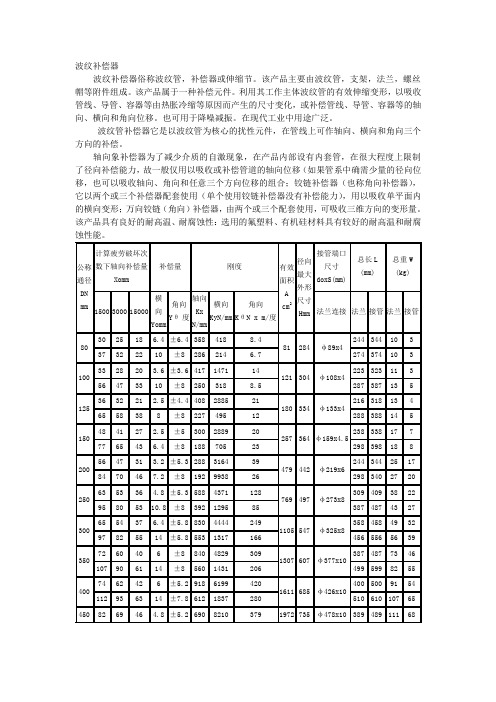 通用型波纹补偿器doc