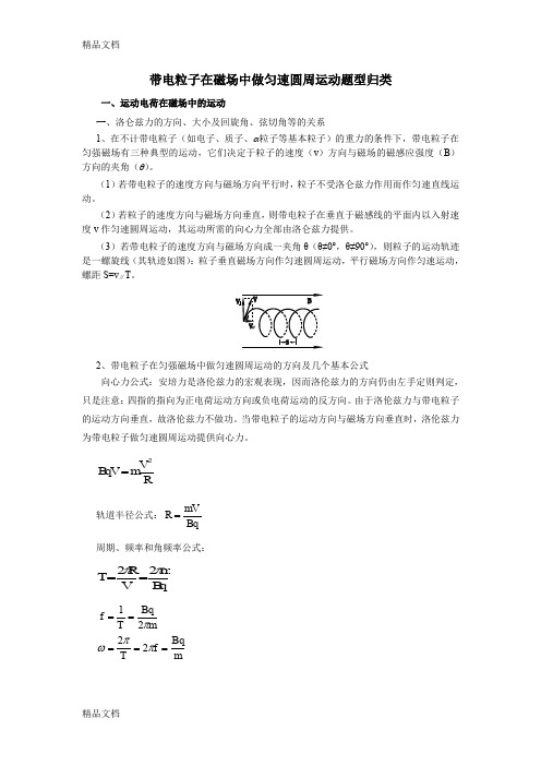 very-good带电粒子在磁场中做匀速圆周运动题型归类(1)复习课程