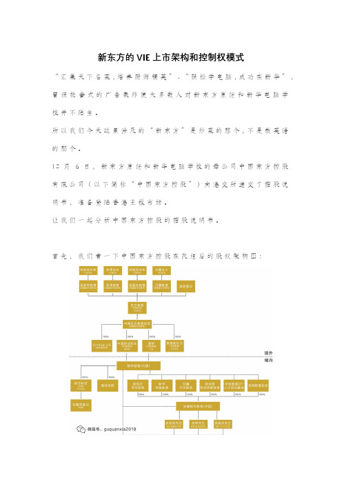 新东方的VIE上市架构和控制权模式