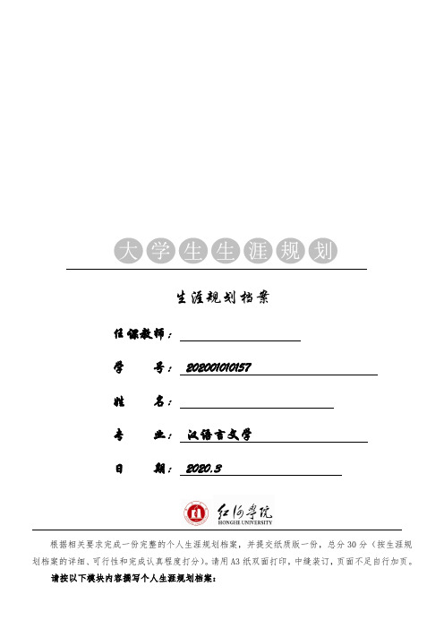 最新大学生职业生涯规划档案模板