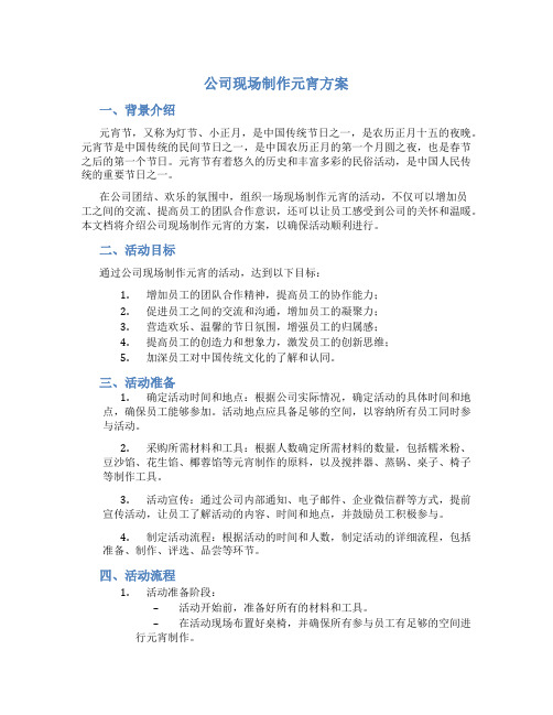 公司现场制作元宵方案