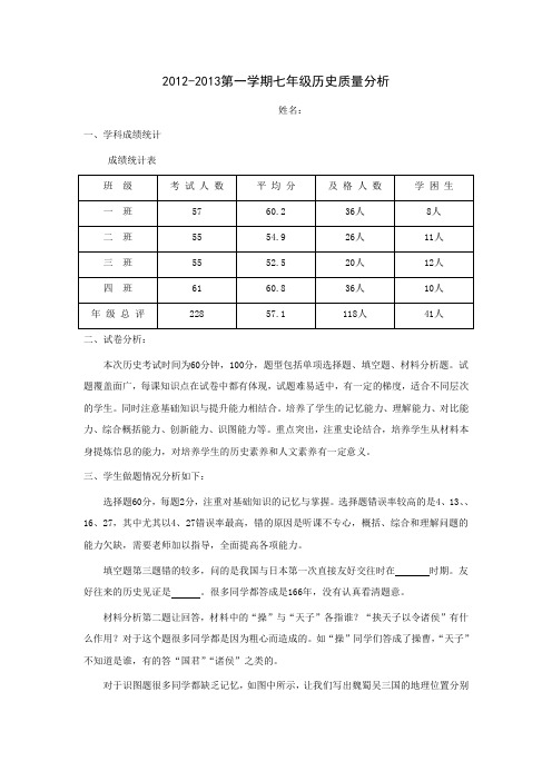 2012-2013历史质量分析