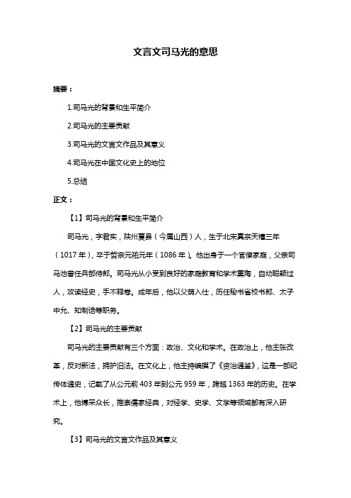 文言文司马光的意思