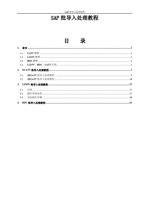 LSMW_SAP批导入处理教程