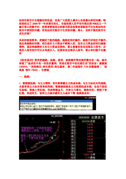 振轩：经传软件盈利模式指标讲解