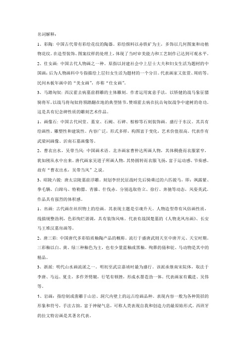 美术教师上岗考试题库——名词解释