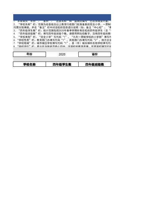 2020年小学学校信息上报模板