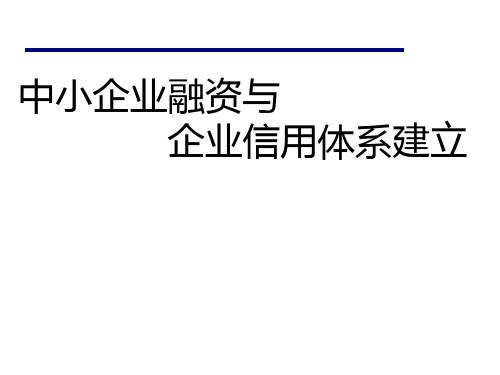 中小企业融资与中小企业信用体系建设PPT课件