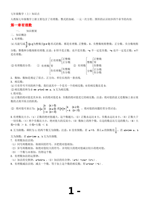 初中数学知识点及结构图(新人教版)