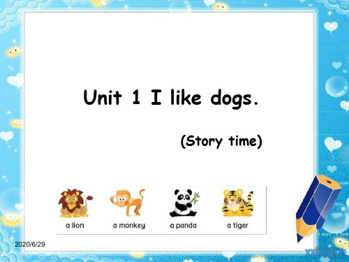 新牛津译林版苏教版四年级英语上册Unit1 I like dogs第一课时公开课课件