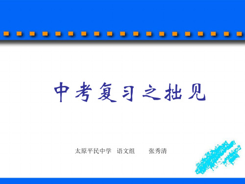 中考语文复习交流 平民中学 张秀清