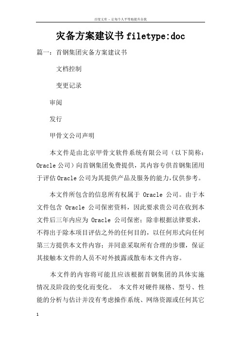 灾备方案建议书filetypedoc