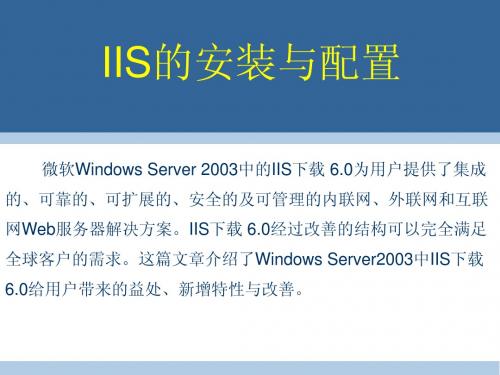 server 2003 的IIS配置