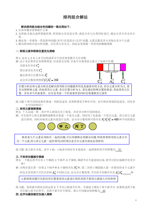 高三数学排列组合20种解题方法汇总(含例题及解析)