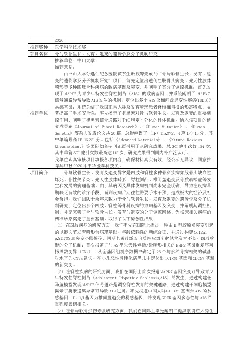 2020推荐奖种医学科学技术奖[003]