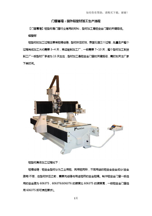 门窗幕墙国外铝型材加工生产流程