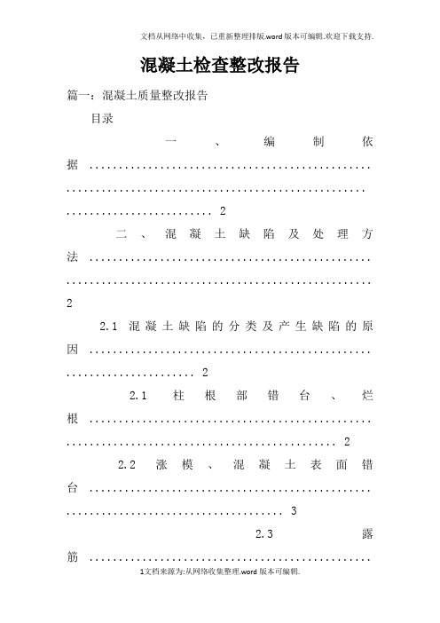 混凝土检查整改报告doc