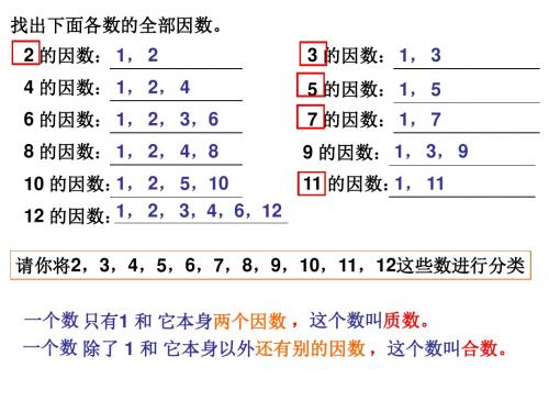 最新北师大版数学五年级上册3.5《找质数》ppt公开课件4