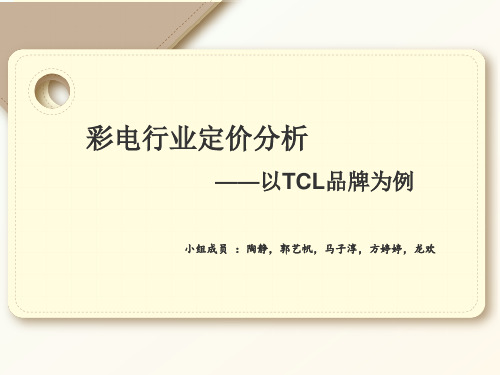 【战略管理】定价策略TCL