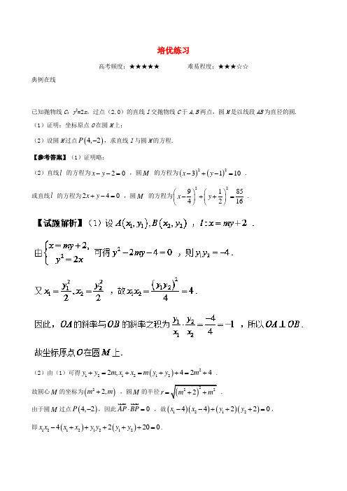 2018年高考数学 复习培优练习(含解析)文